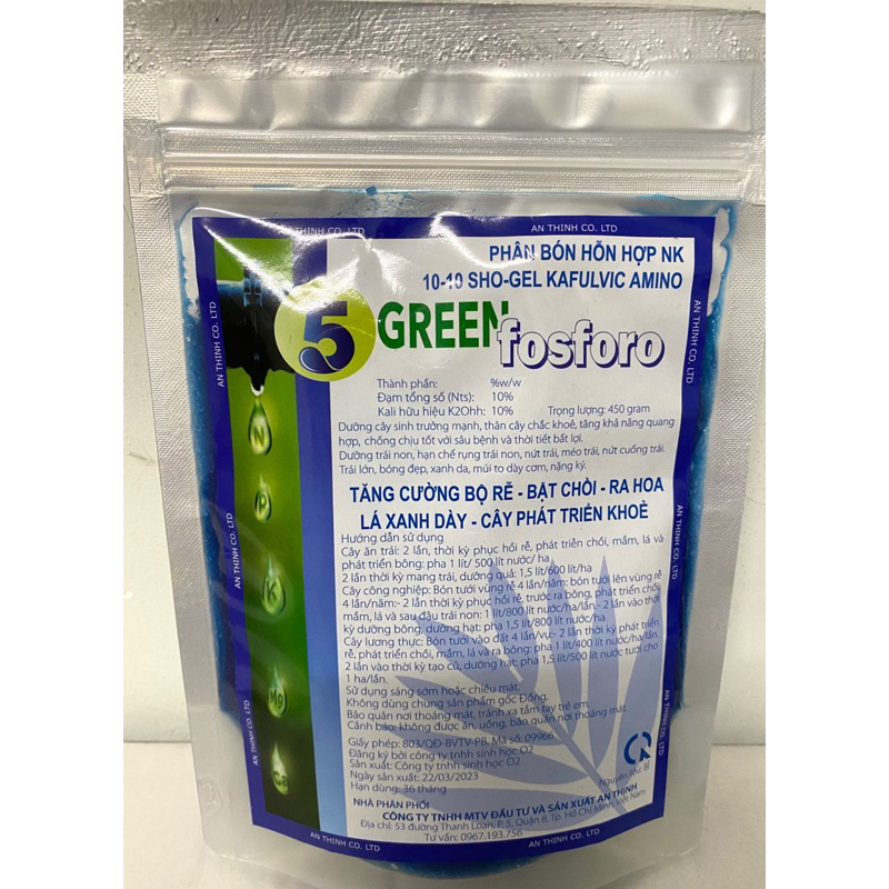 Green Fosforo: dạng gel 15-68-15 date 3/2026