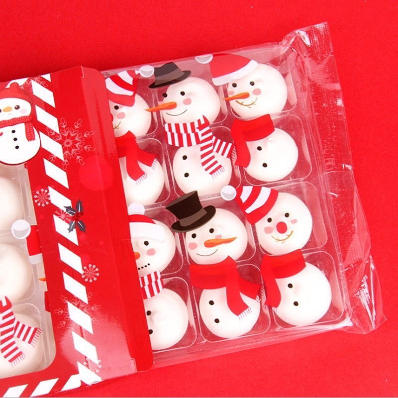 Hộp kẹo gòn có nhân hình Người Tuyết Giáng Sinh Noel cho bé | Ăn vặt trẻ em ngon rẻ