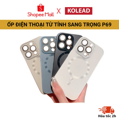 Ốp điện thoại cứng từ tính sang trọng KOLEAD P69 bảo vệ camera dành cho IP 11 12 13 14 15 Pro Promax