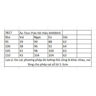 Áo Thun Polo Nữ Hiệu MARBAS/ BACKTEE - 3827