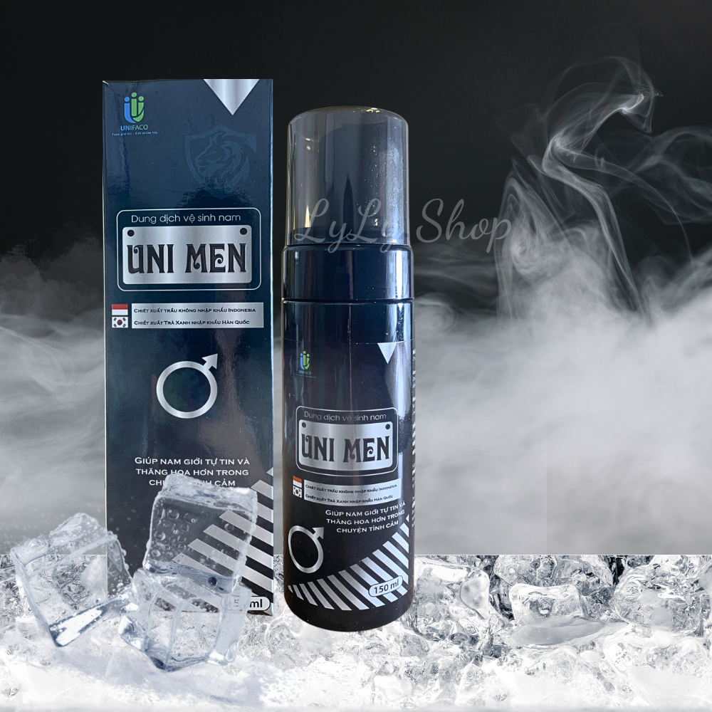Dung Dịch Vệ Sinh Nam xịt bọt Uni Men, làm sạch nhẹ nhàng, khủ mùi hôi, lylyshop - 150ml