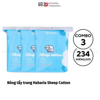 Combo 3 Bông tẩy trang cừu Habaria Sheep Cotton 234 Miếng