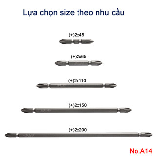 Mũi vặn vít A14 đầu (+)2 chuôi lục giác H = 6,35mm Vessel (Nhật Bản)