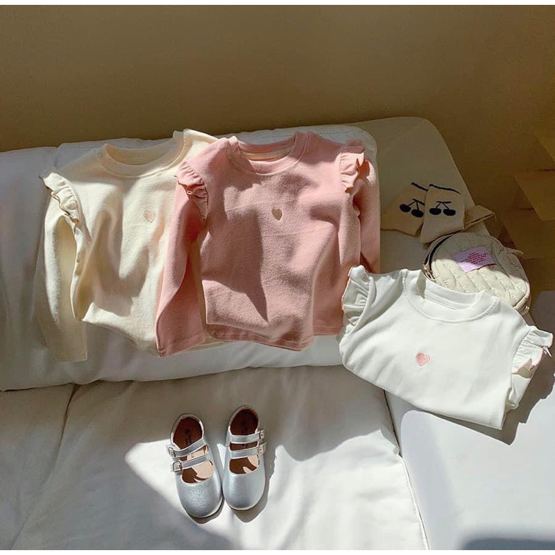 SET 3 ÁO ZIP LÓT LÔNG GIỮ NHIỆT CÁNH TIÊN THÊU TIM CHO BÉ