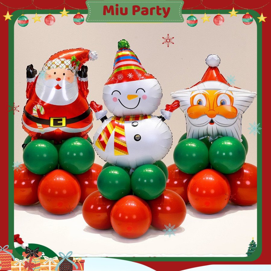 Trụ Bóng NOEL Trang Trí Giáng Sinh, Chùm Bóng MERRY CHRISTMAS