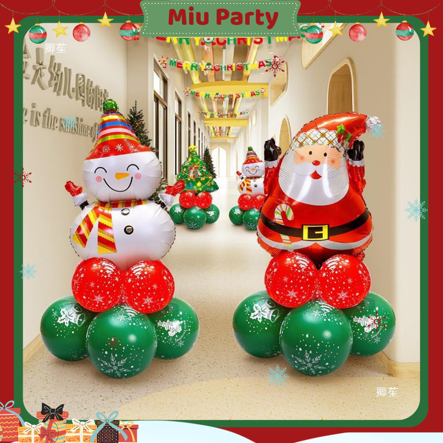 Trụ Bóng NOEL Trang Trí Giáng Sinh, Chùm Bóng MERRY CHRISTMAS