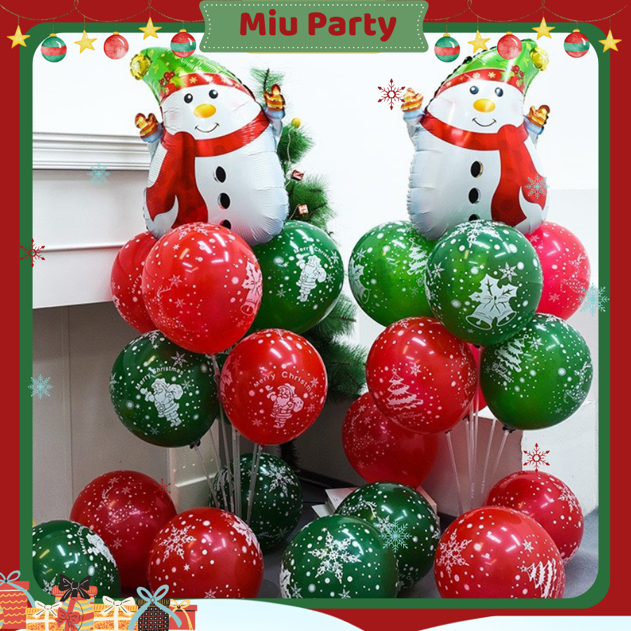 Trụ Bóng NOEL Trang Trí Giáng Sinh, Chùm Bóng MERRY CHRISTMAS