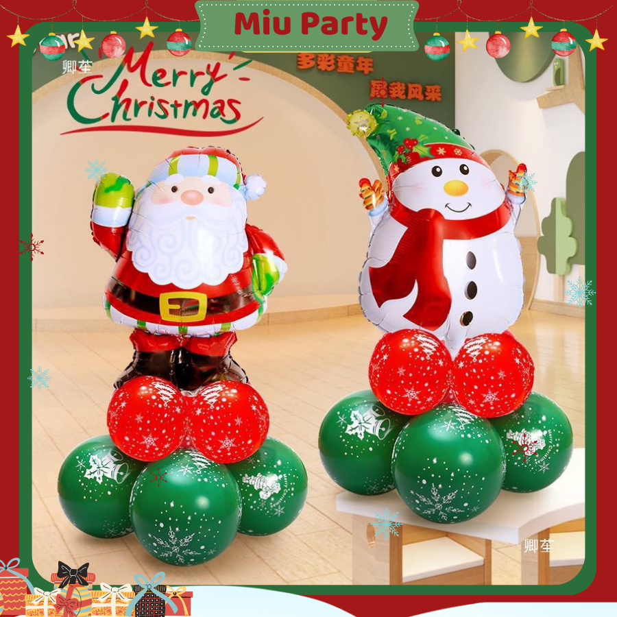 Trụ Bóng NOEL Trang Trí Giáng Sinh, Chùm Bóng MERRY CHRISTMAS