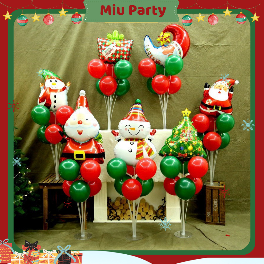 Trụ Bóng NOEL Trang Trí Giáng Sinh, Chùm Bóng MERRY CHRISTMAS