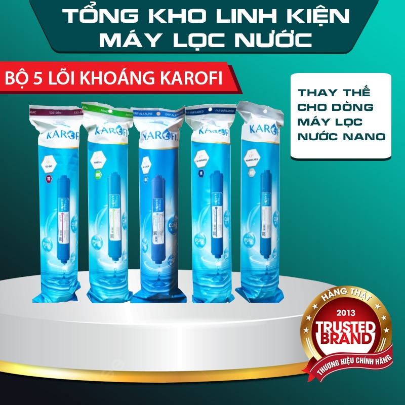 Bộ 5 lõi lọc nước tạo khoáng karofi , lõi lọc nước karofi , lõi lọc nước tạo khoáng