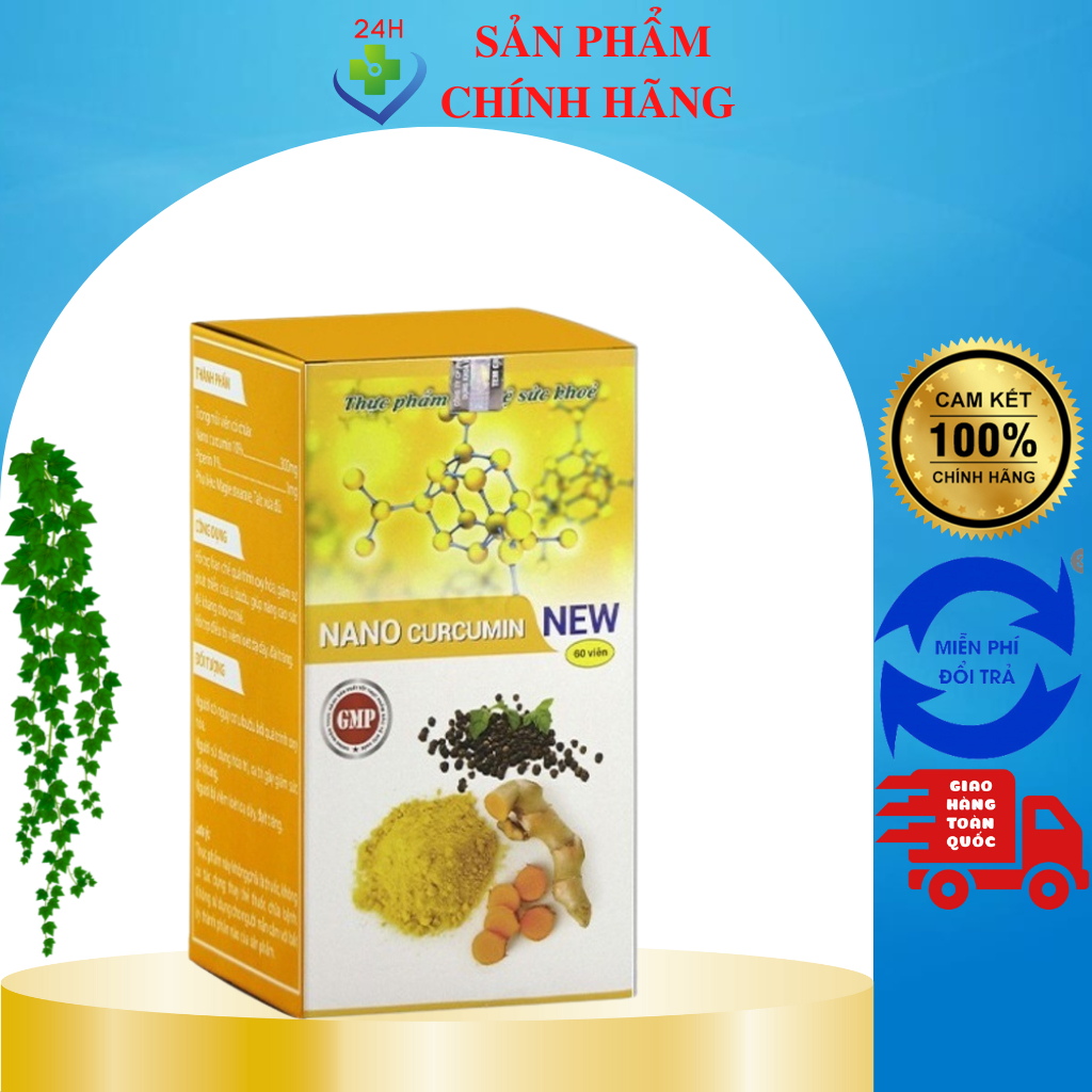 ( MUA 5 TẶNG 1) Tinh nghệ Nano Curcumin New, Nano Curcumin Viện Hàn lâm Khoa học Công Nghệ, lọ 60 viên