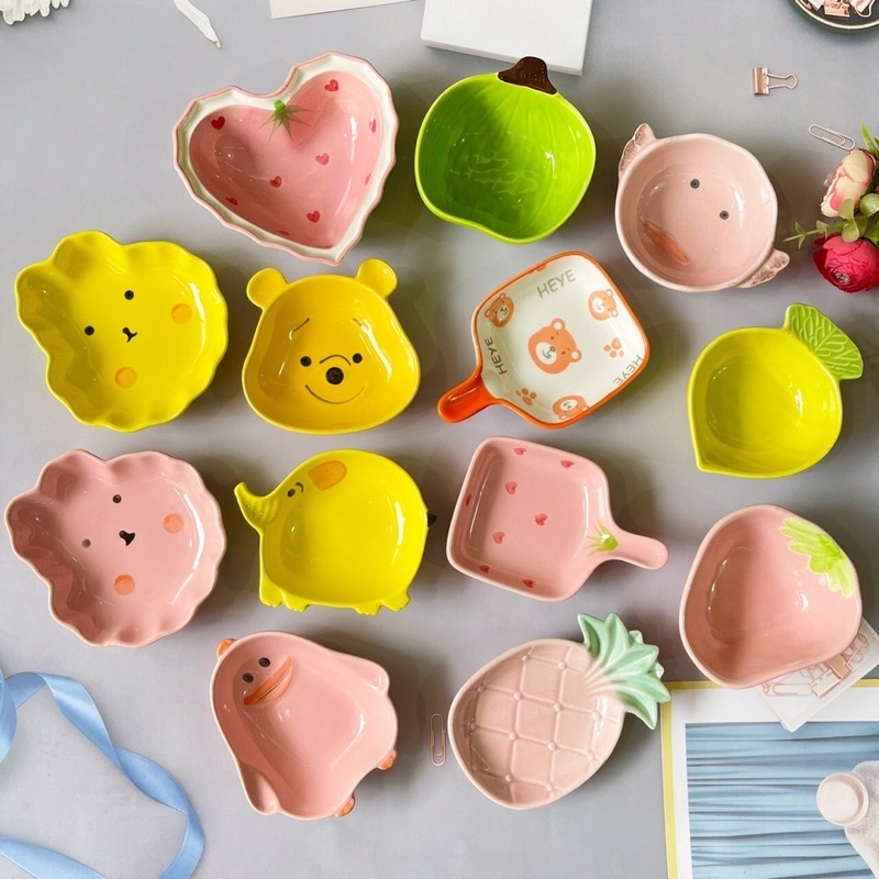 Bát ăn dặm cho bé chất liệu gốm sứ, Chén ăn dặm từ 5 tháng tuổi, tô ăn dặm dung tích 30-180ml, dụng cụ ăn dặm kiểu Nhật