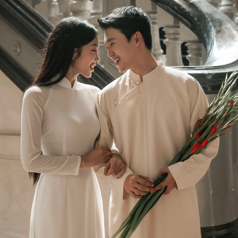 Áo dài ngũ thân cúc tròn có BIGSIZE 120kg