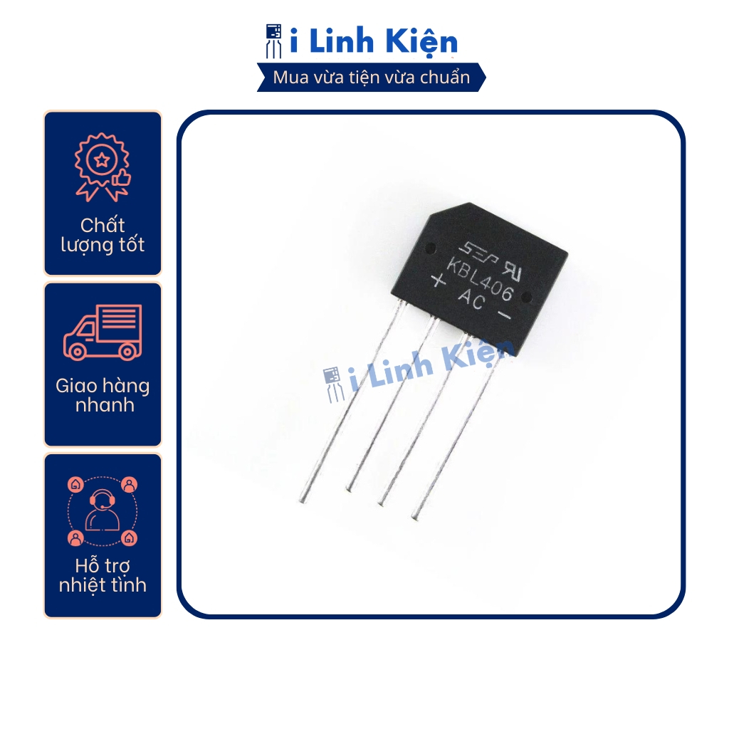 KBL406 Diode cầu 4A 600V DIP-4