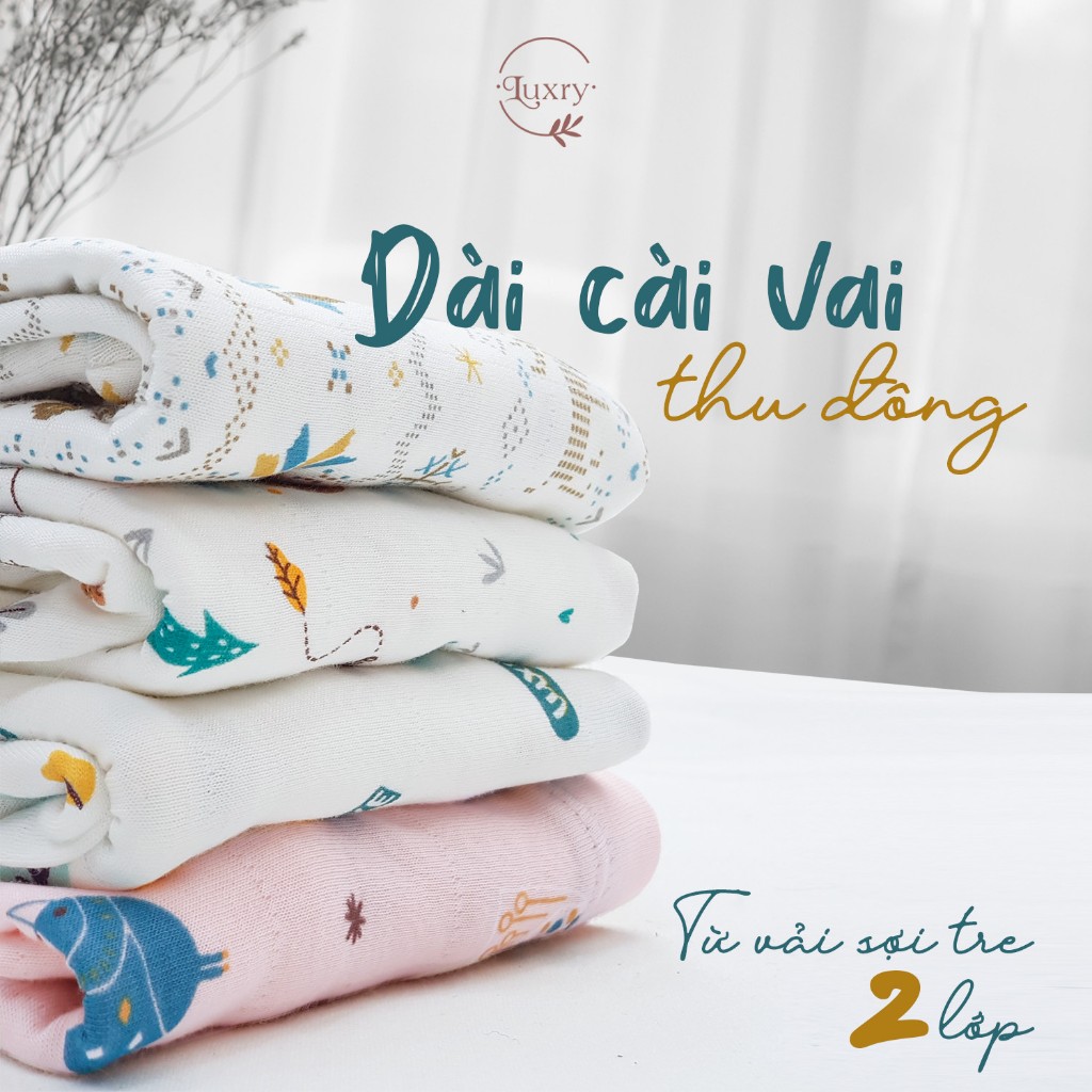 Bộ dài cài vai thu đông hoạ tiết Luxry size cho bé 9 tháng đến 5 tuổi