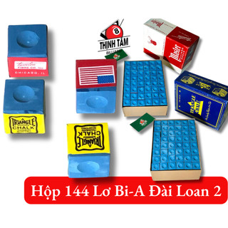 Hộp 144 viên lơ bida đài loan, lơ bi-a master, lơ xanh lơ đỏ mịn, ít bụi, bám cơ