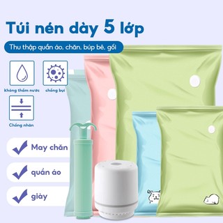 Túi hút chân không đựng quần áo Dày Lên chăn gối Công túi đựng chăn màn mền gấp gọn chống mốc