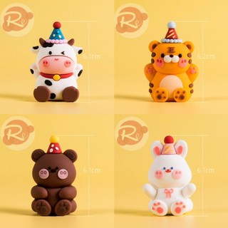[SIÊU RẺ❤️] – Tượng thú vật đội mũ - Trang trí bánh sinh nhật bánh kem