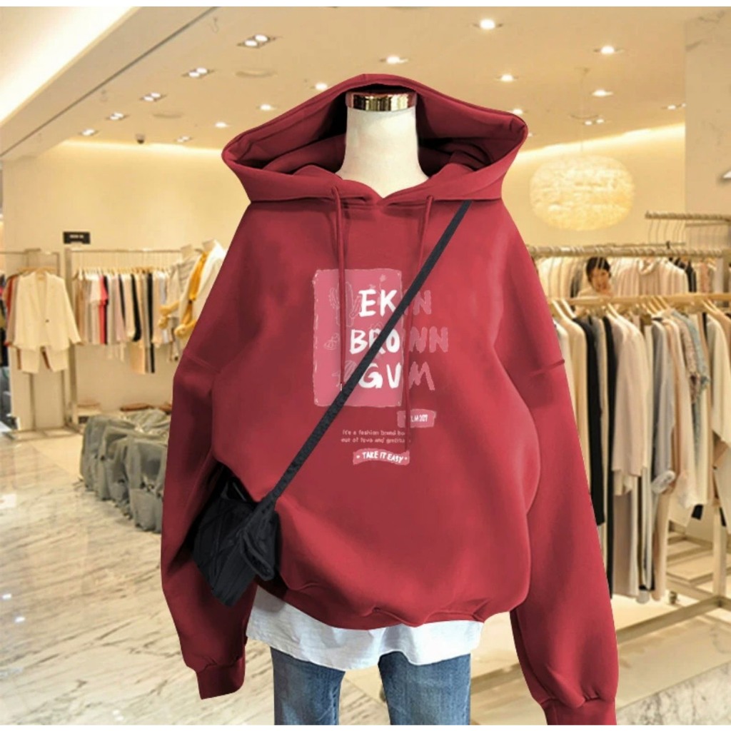 Áo hoodie nỉ bông nữ nam trơn form rộng áo khoác nỉ KONOVA chất liệu dày dặn có mũ