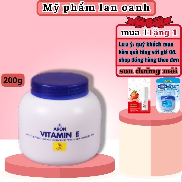 Vitamin E kem dưỡng ẩm body và mặt 200g thái lan giúp da trắng hồng mềm mịn