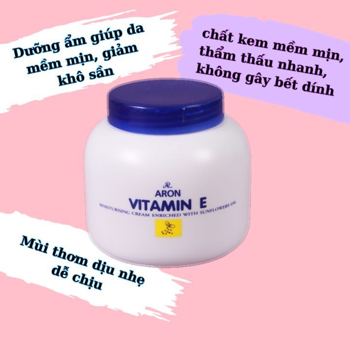 Vitamin E kem dưỡng ẩm body và mặt 200g thái lan giúp da trắng hồng mềm mịn