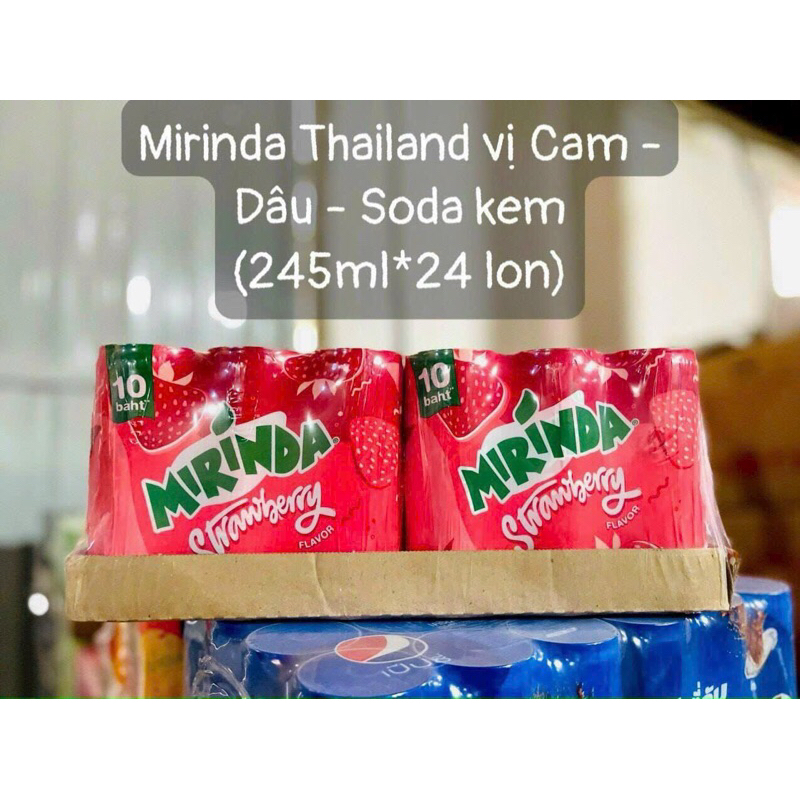 [ 100% Hàng chính hãng  ] nước  ngọt mirinda xanh Thái lan 24 lon