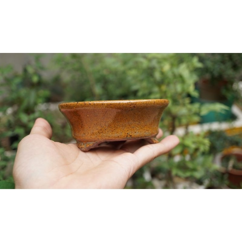 Chậu thủ công men hoả biến