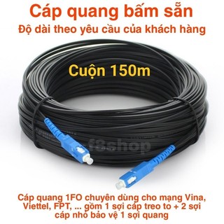 Cuộn cáp quang 150m bấm sẵn hai đầu chuẩn apc upc