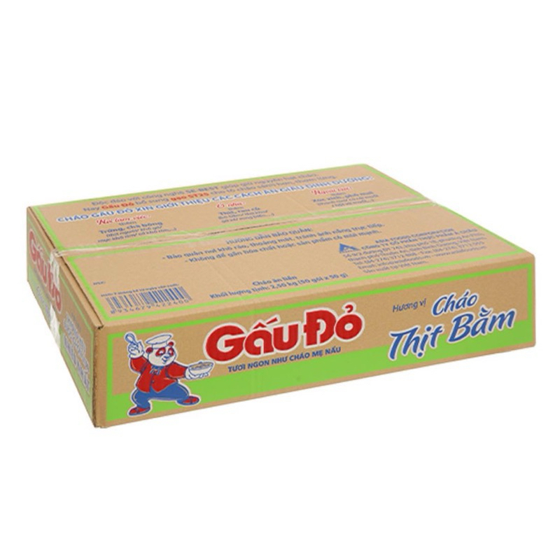 Thùng cháo Gấu đỏ thịt bầm (50 gói )