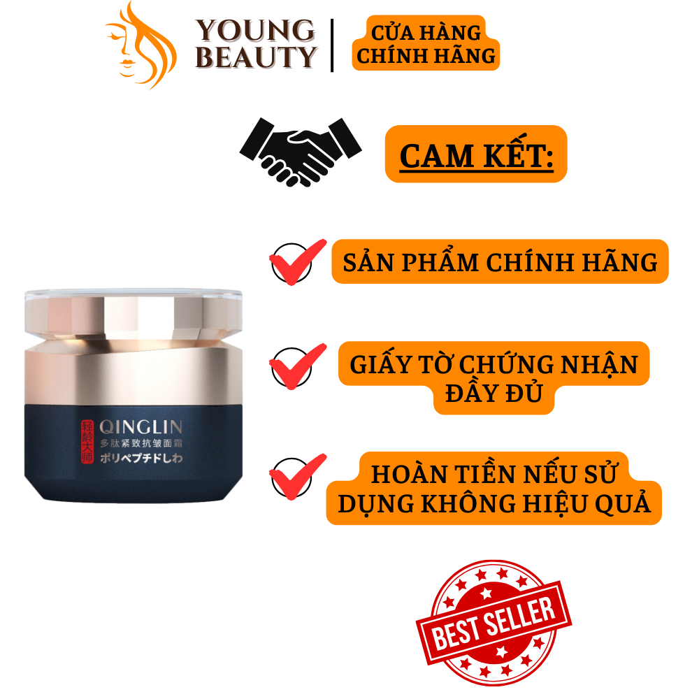Kem hỗ trợ giảm mờ nếp nhăn QINGLIN, Nâng cơ căng bóng, Tăng sinh collagen, Làn da trẻ trung - YOUNG BEAUTY STORE