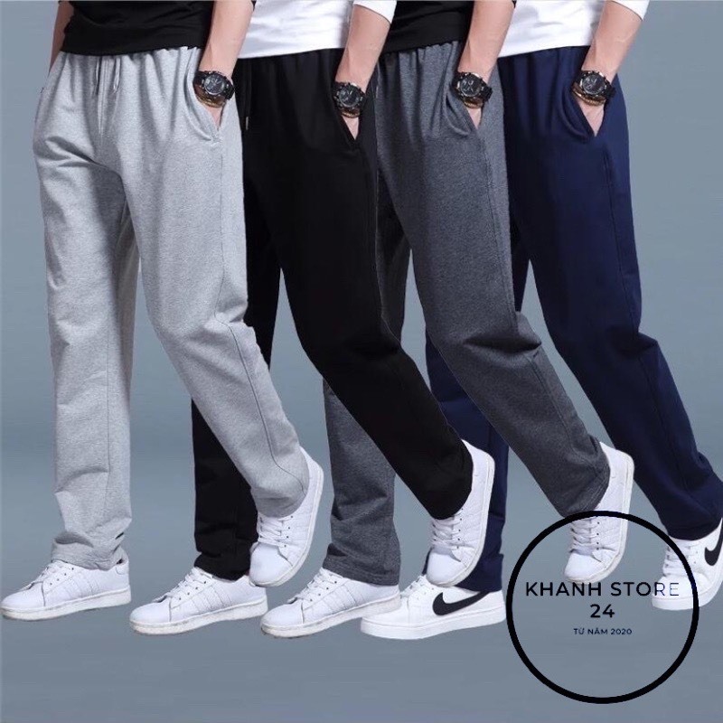 Quần nỉ cottong thể thao Unisex Nam Nữ Bigsize Màu Xanh Đen mẫu thu đông