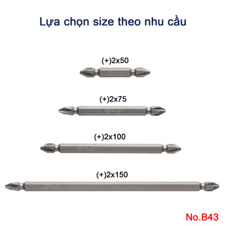 Mũi vặn vít B43 đầu (+)2 chuôi lục giác H = 6,35mm Vessel (Nhật Bản)
