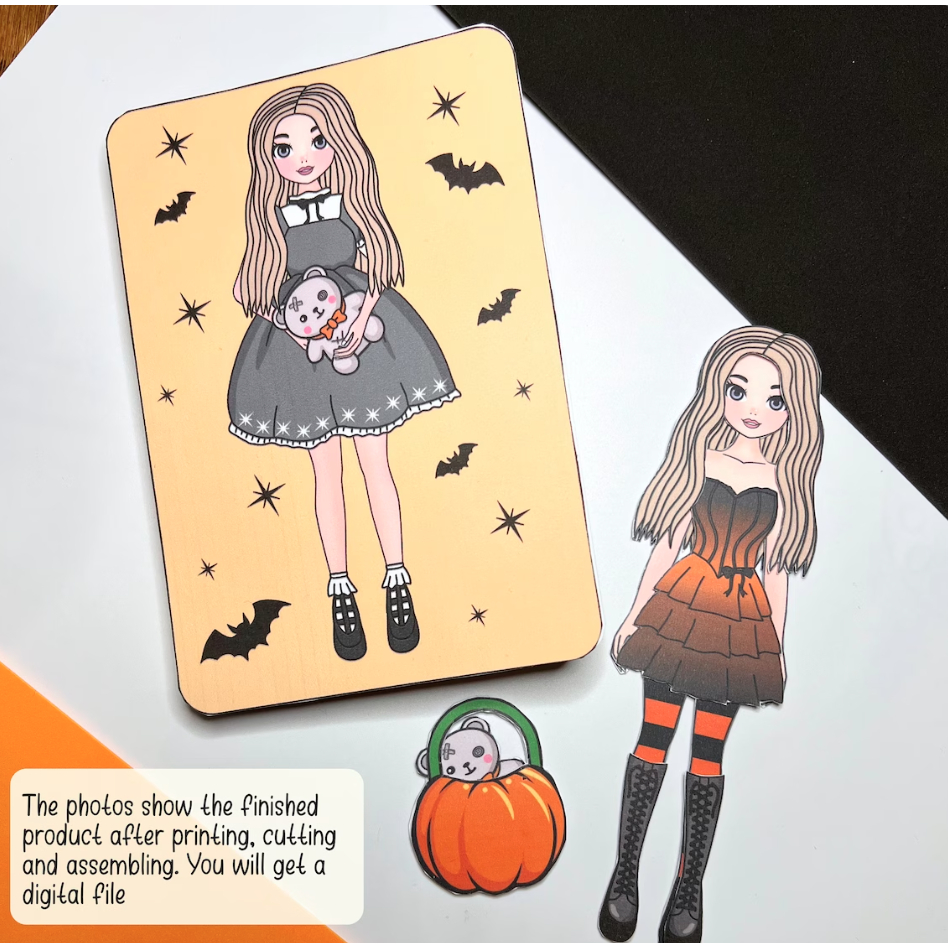 Búp bê giấy bộ suu tập Halloween -Happyfunny