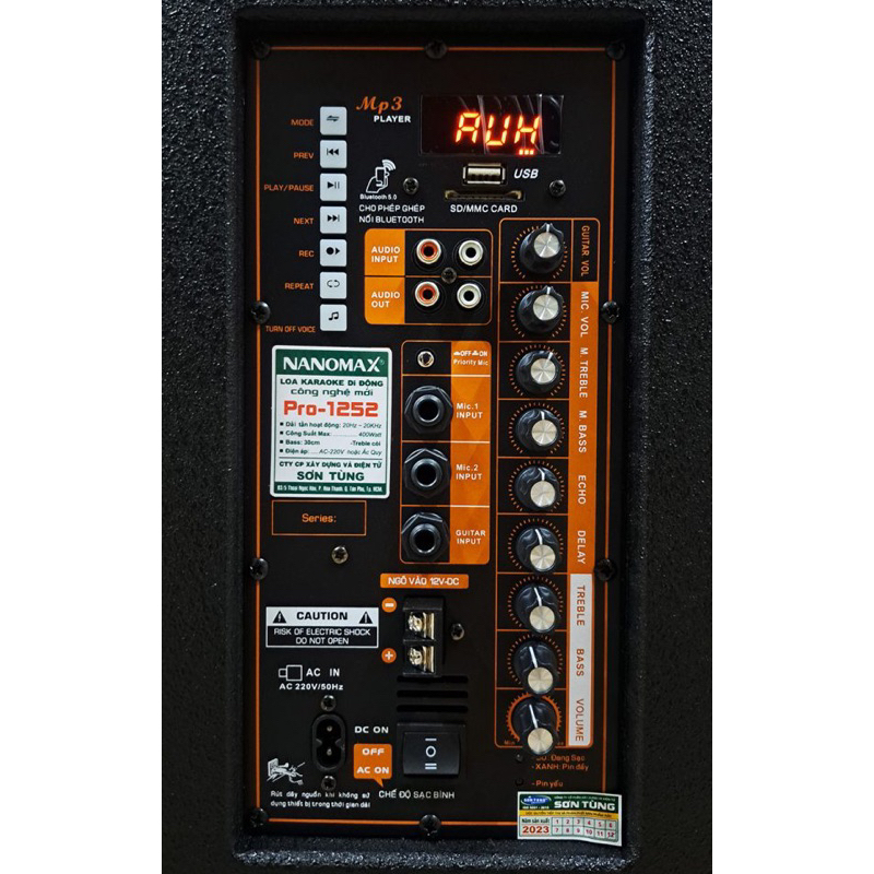 Loa kéo Nanomax Pro-1252. Bass 30cm, công suất 400w, Tặng 2 micro UHF cao cấp