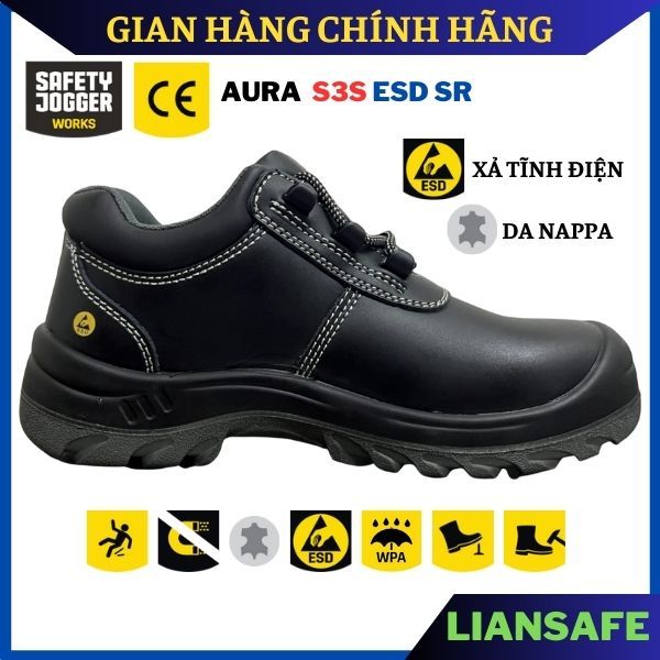 Giày bảo hộ Safety Jogger Aura S3 ESD chống tĩnh điện - Giày lao động nam mũi composite - chống đinh - nước