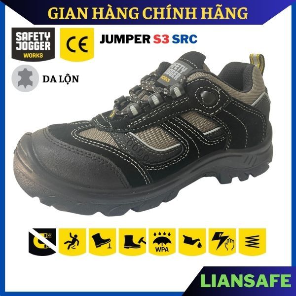 Giày bảo hộ Jogger Jumper S3 mũi composite chịu lực - Giày bảo hộ lao động nam chống đinh công trình bhlđ - Safety shoes
