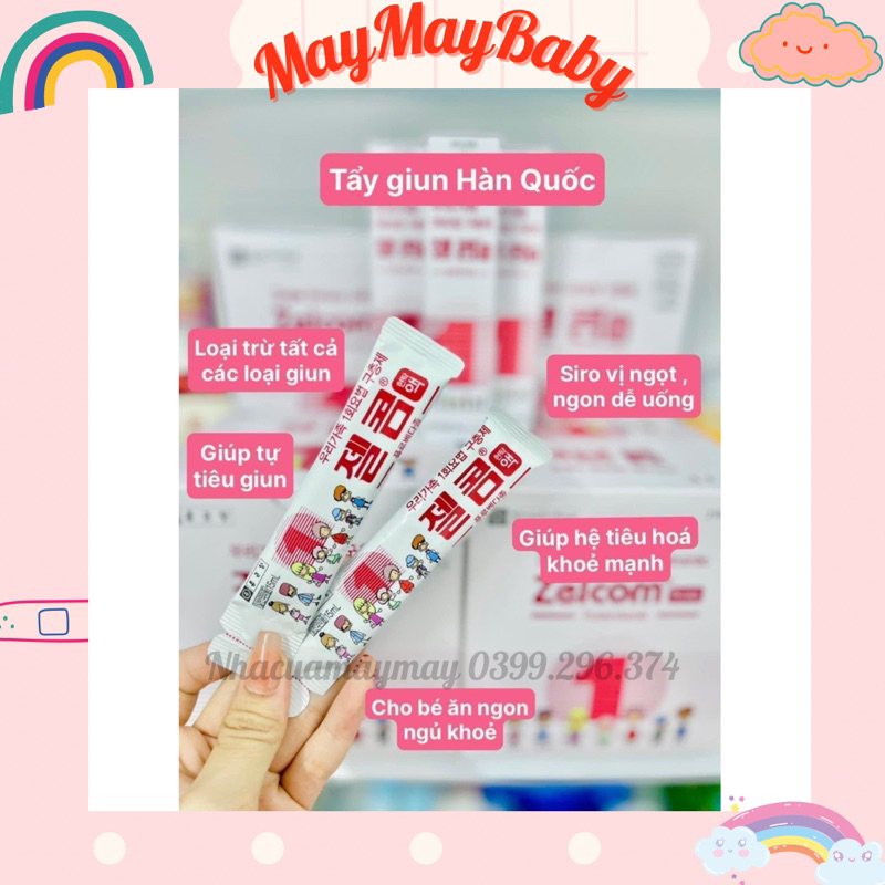Hộp 2 gói Siro Xổ Giun Hàng Nội Địa HÀN QUỐC cho bé từ 2y+ 15ml