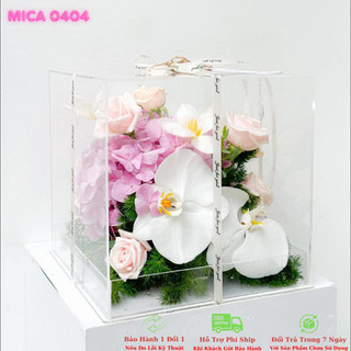 Hộp cắm hoa mica - Hộp đựng hoa trong suốt - Hộp mica trong suốt - Hộp trong suốt đựng quà