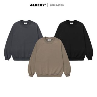 Áo sweater trơn nam nữ 4lucky 6119 - form rộng dày dặn ấm áp