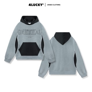 [OUTLET - KHÔNG ĐỔI TRẢ] Áo Hoodie Unisex Nam Nữ Viền Phối Màu 4LUCKY - 6138 Chất Nỉ Bông Cotton Dày Dặn, Ấm Áp