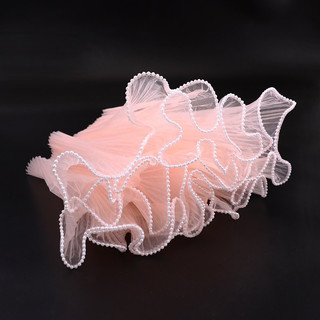 Voan lưới bó hoa viền hạt - không viền gợn sóng xếp ly trang trí bó hoa handmade