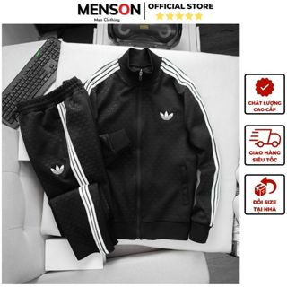 Bộ nỉ nam kéo khoá Adidas dài tay cao cấp Menson MD92 Bộ quần áo thu đông nam siêu ấm mặc nhà 2023 Hàng Xuất Dư