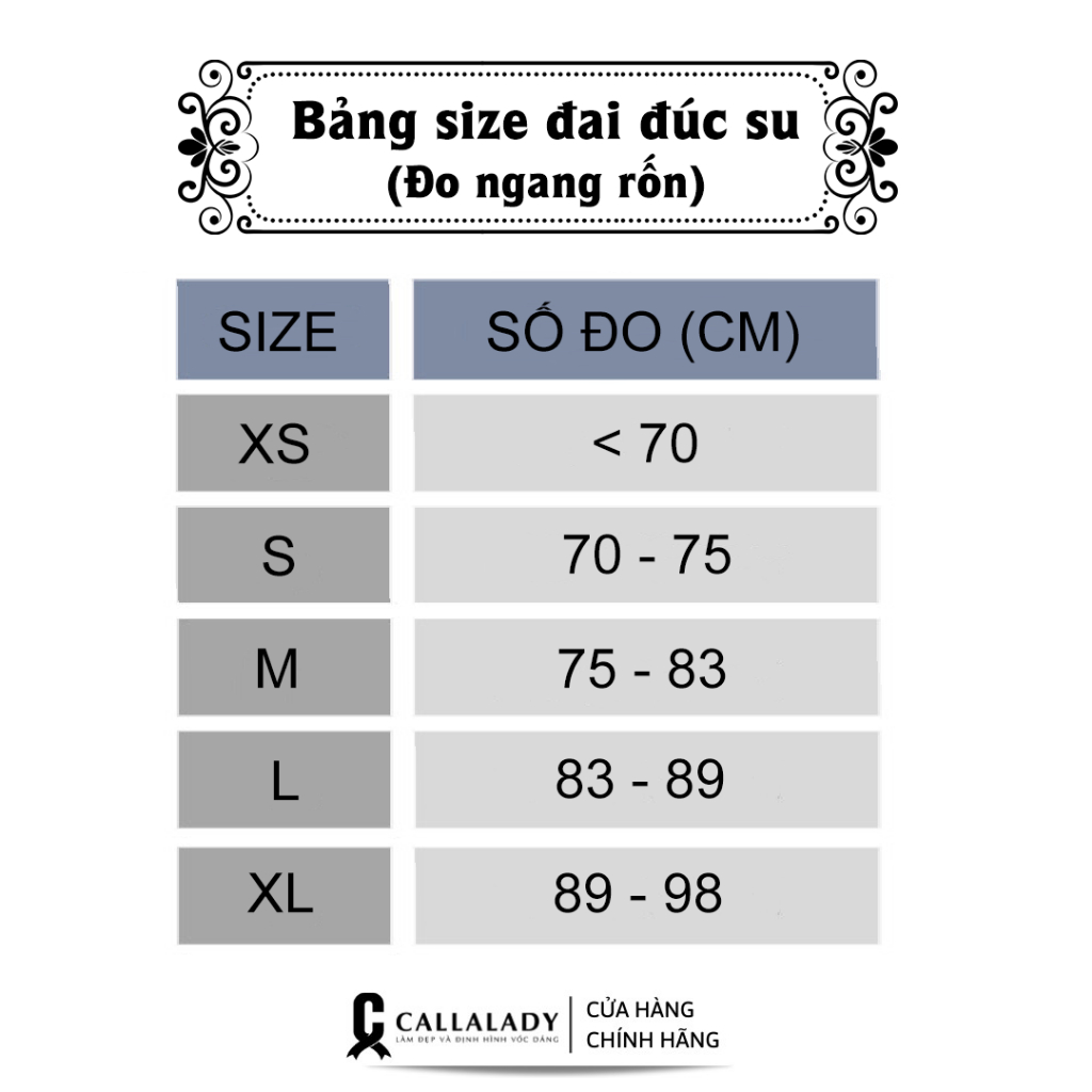 Đai nịt bụng CallaLady siết bụng định hình eo sau sinh chống cuộn chất liệu vải đúc su co giãn thông thoáng
