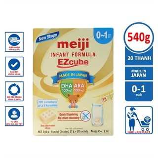 [CHÍNH HÃNG] Sữa Meiji Thanh 0-1 Infant Formula EZcube Hộp 540g