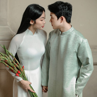 [HOẢ TỐC SG] Áo dài nam vải Tafta vân gỗ Tết 2024 có BIGSIZE 105kg [KHÔNG KÈM QUẦN]