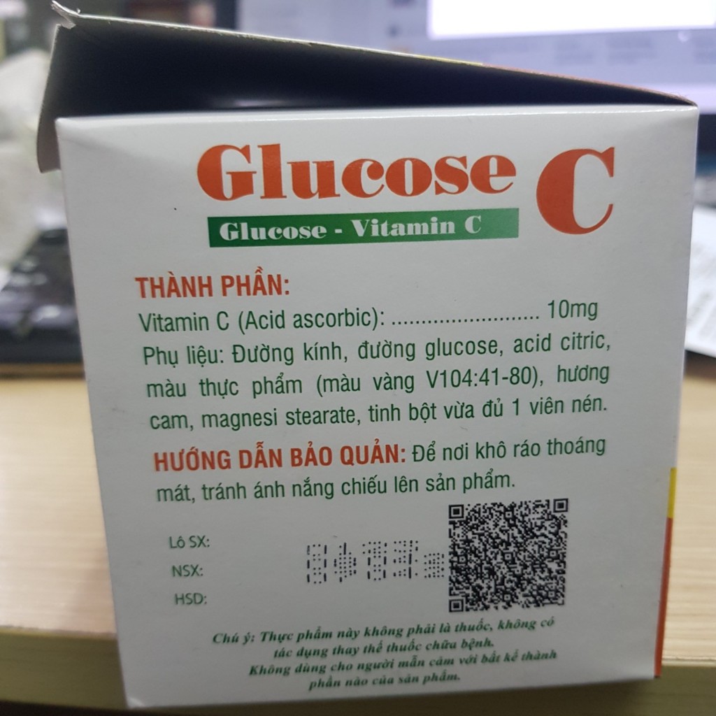 Kẹo ngậm Vitamin C - Glucose C, tăng cường sức đề kháng cho cơ thể