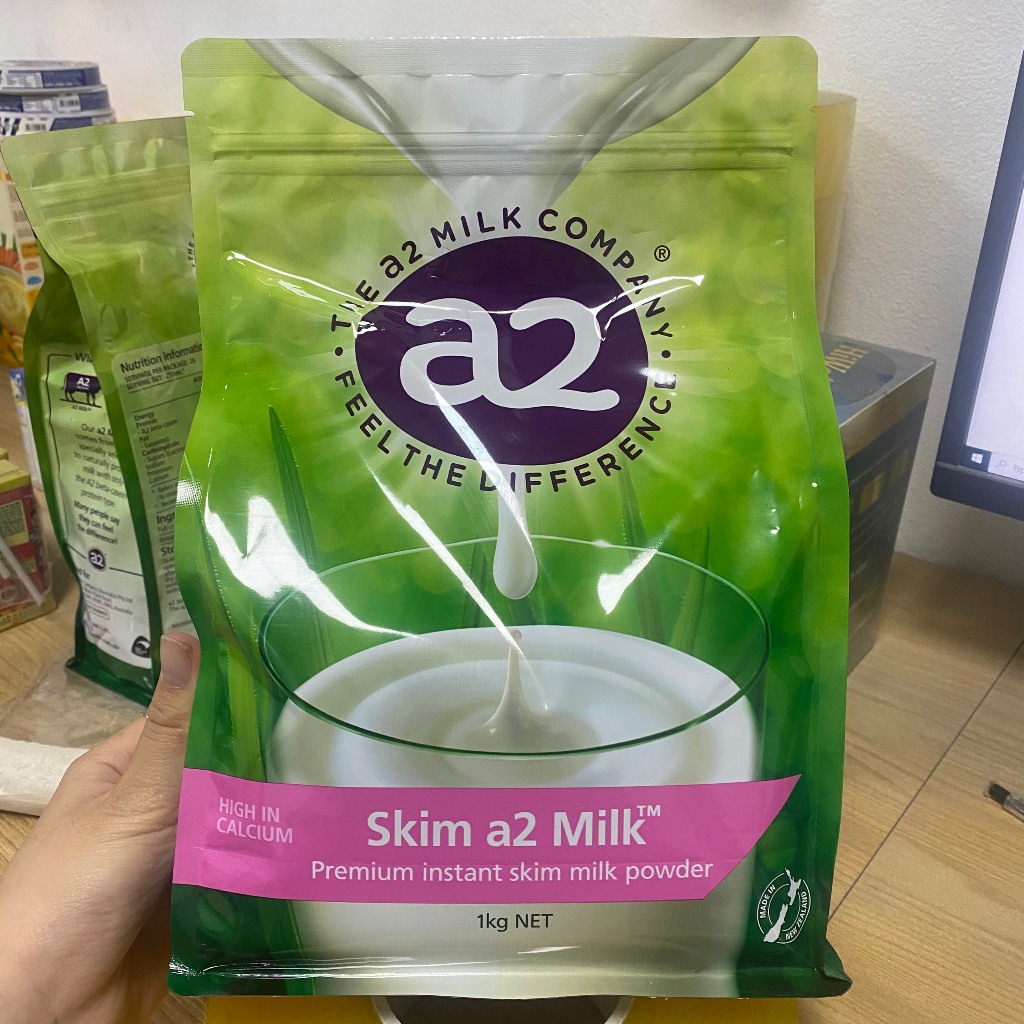 Combo Sữa tươi A2 Tách Kem Úc dạng bột gói 1kg + MiLo Úc hộp 1 kg - Phát triển chiều cao