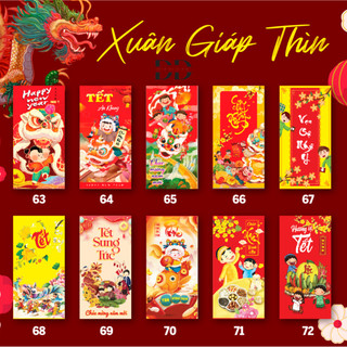 (ComBo) 100 Bao Lì Xì 2022 Giá Sỉ Rẻ màu Đỏ Đẹp, Phúc, Thuận Buồm Xuôi Gió .ĐTBX