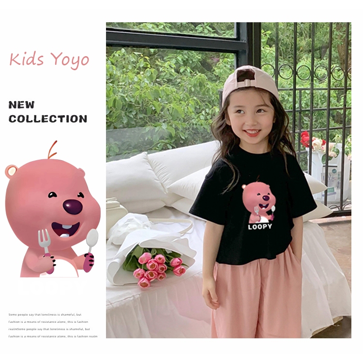 áo thun bé gái Kids YoYo áo ngắn tay chất cotton mềm mịn thoáng mát lo