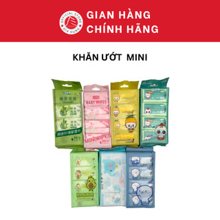 Khăn giấy ướt mini siêu tiện lợi, 8 gói/ bịch